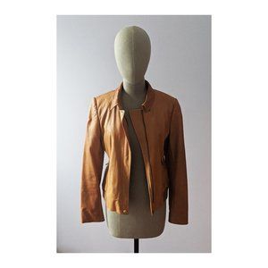 NWT Talbots Cognac Genuine Leather Jacket 8